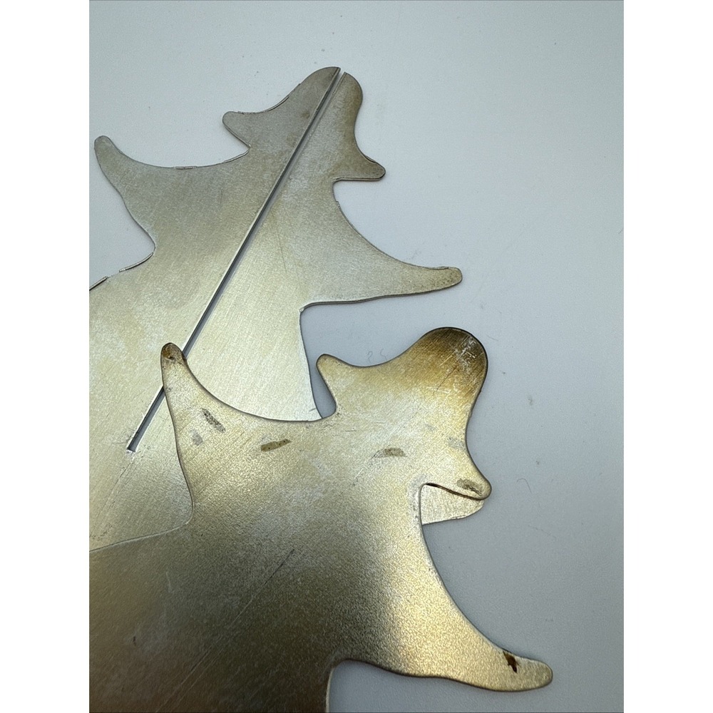 Vintage Metzke Christmas Tree (2 Piece) With Brass Ornaments (w Box) - Picture 15 of 15